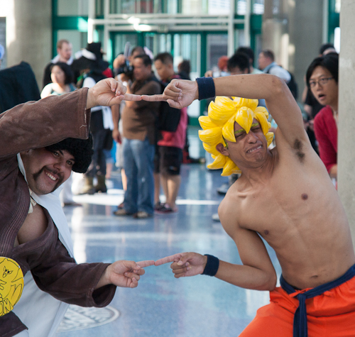 dragon-ball-cosplay-anime-expo-2012-3504 super saiyan goku mr satan fusion dragon ball cosplay