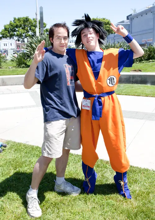 Ivan as Goku, and Derek as a DBZ fan