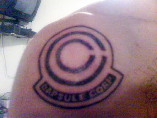 dragon ball tattoo capsule corp logo dbz