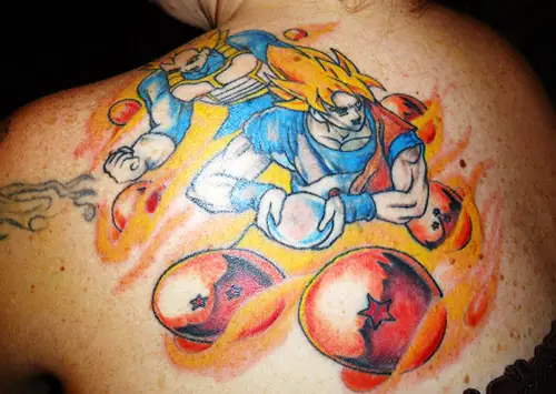 goku vs vegeta tattoo