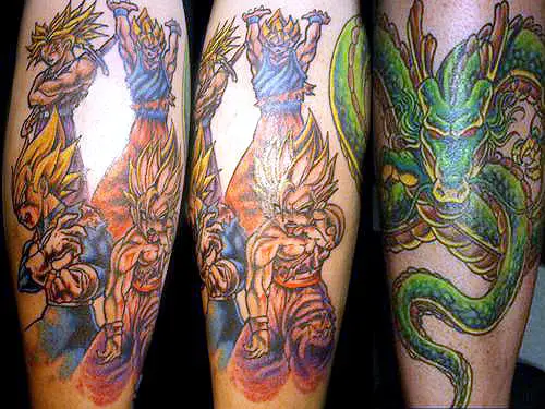 goku vegeta gohan trunks shenron dragon ball tattoo dbz