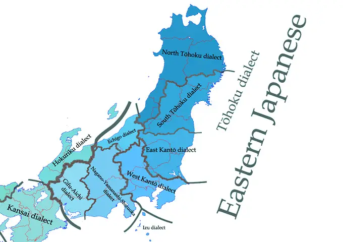 japanese dialects north east map