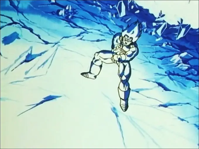 goku in ice in room of spirit and time dbz