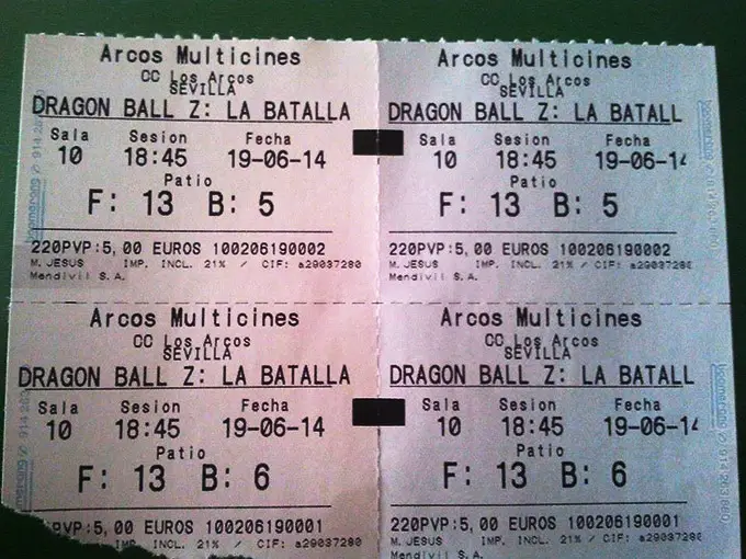 dragon ball z batalla dos dios movie tickets
