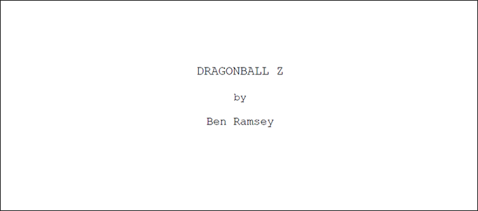 dragonball evolution original script title page