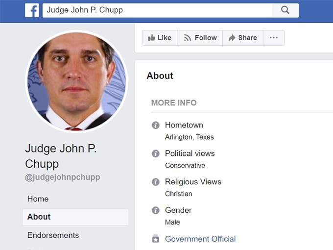 judge chupp about page facebook