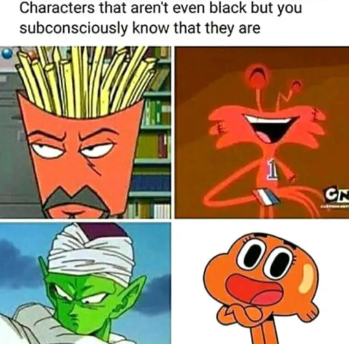 piccolo is black book review meme black characters in cartoons