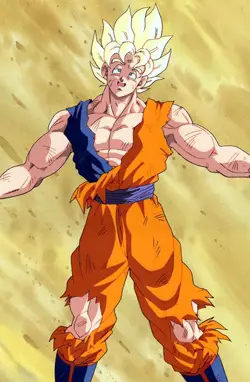 Goku tired from battle