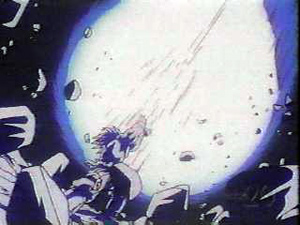 Goku Fires the Kamehameha with Kaio Ken