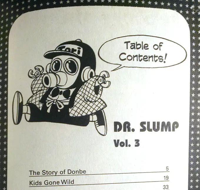 tori-bot dr slump volume 3 table of contents