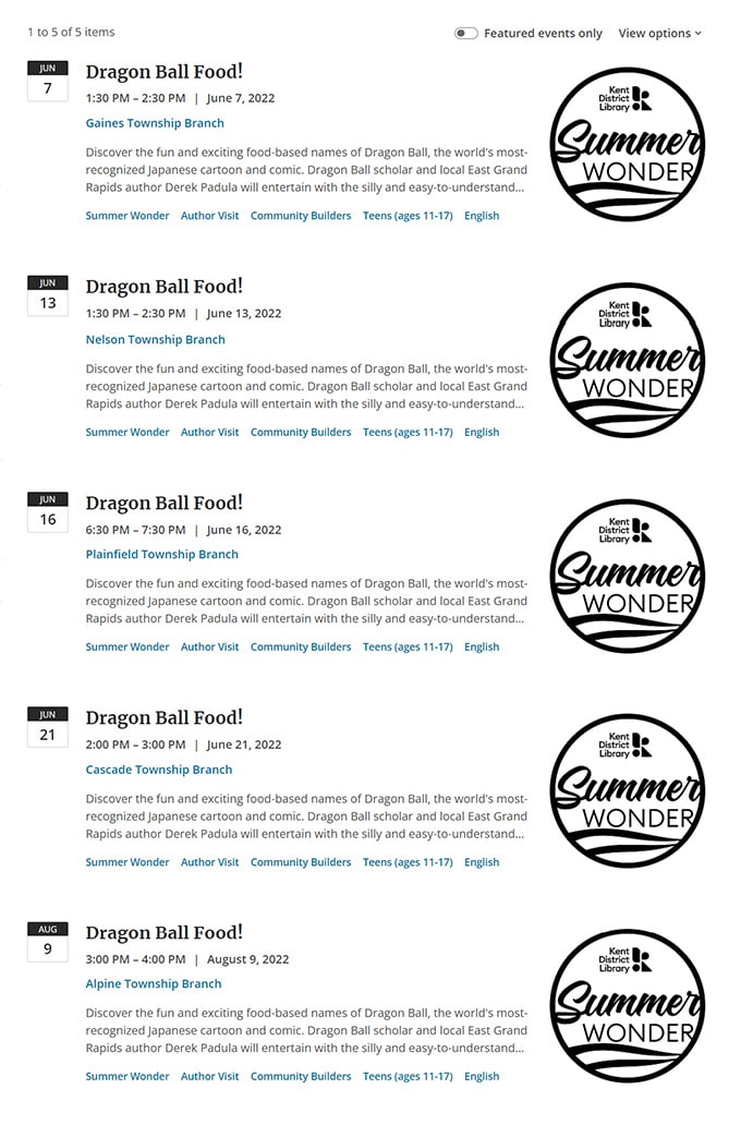 dragon ball food presentation kent district library summer tour derek padula schedule