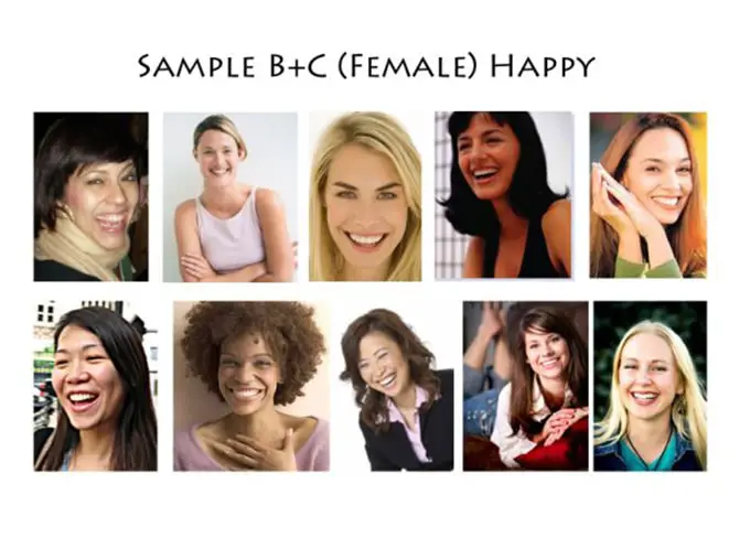 female smiling happy attraction study